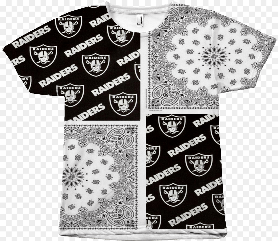 Customized La Raiders Medium White Bandana Design Print, Blouse, Clothing, T-shirt, Pattern Free Png