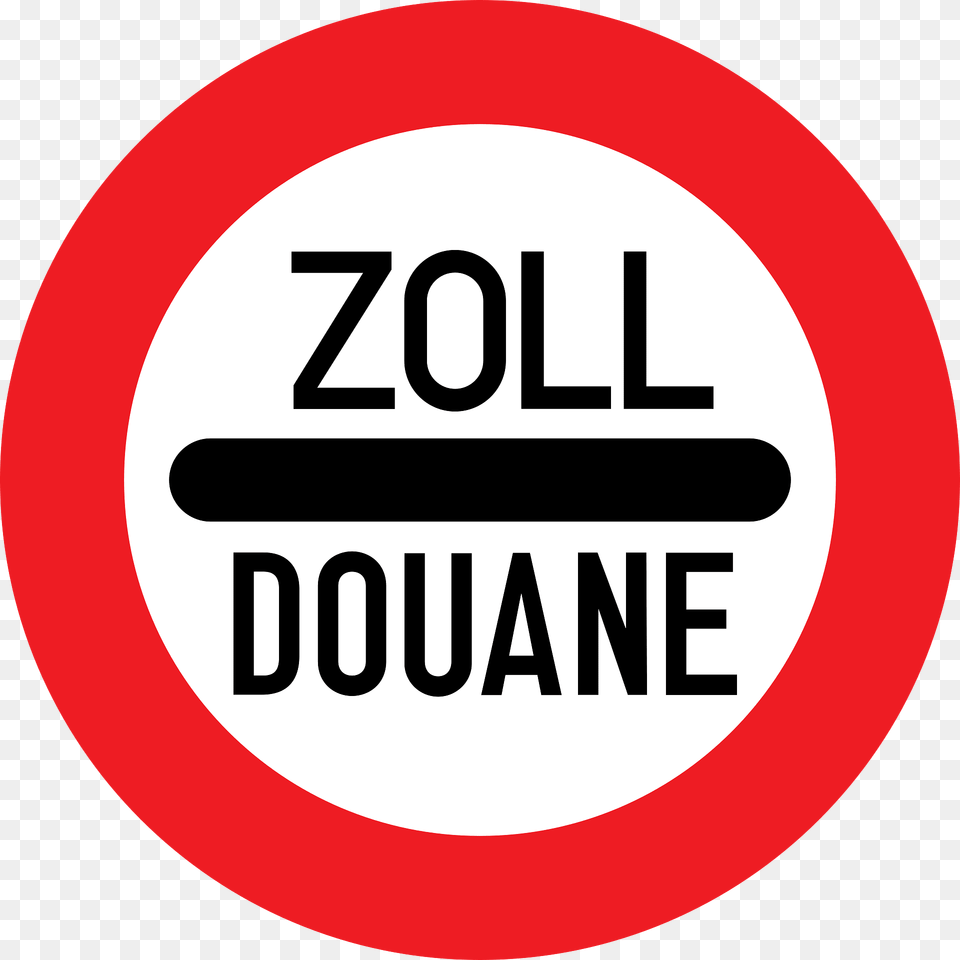 Customs Sign In Austria Clipart, Symbol, Road Sign Png Image