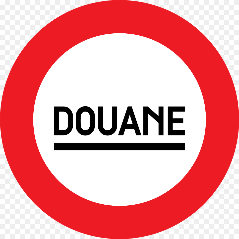 Customs Sign In Belgium Clipart, Symbol, Road Sign, Disk Free Transparent Png