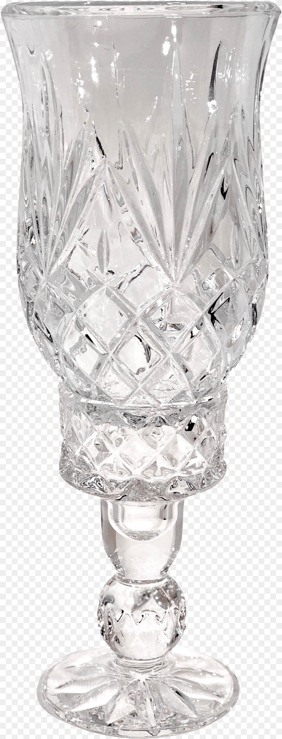 Cut Crystal Hurricane Glass 2 Piece Candle Holder Wine Glass, Goblet Png