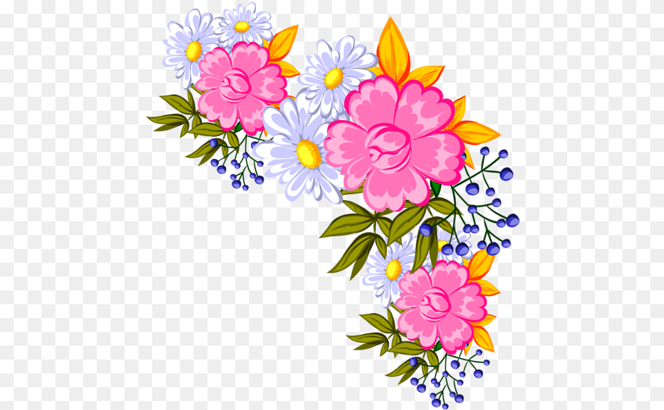 Cut Flowers Wild Flower Download Free Border Design For Ipcrf, Art, Daisy, Floral Design, Graphics Png Image