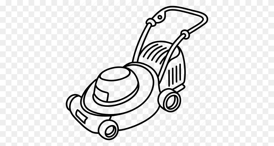 Cut Gardening Grass Lawn Lawnmower Machine Mower Icon, Plant, Device, Lawn Mower, Tool Png Image