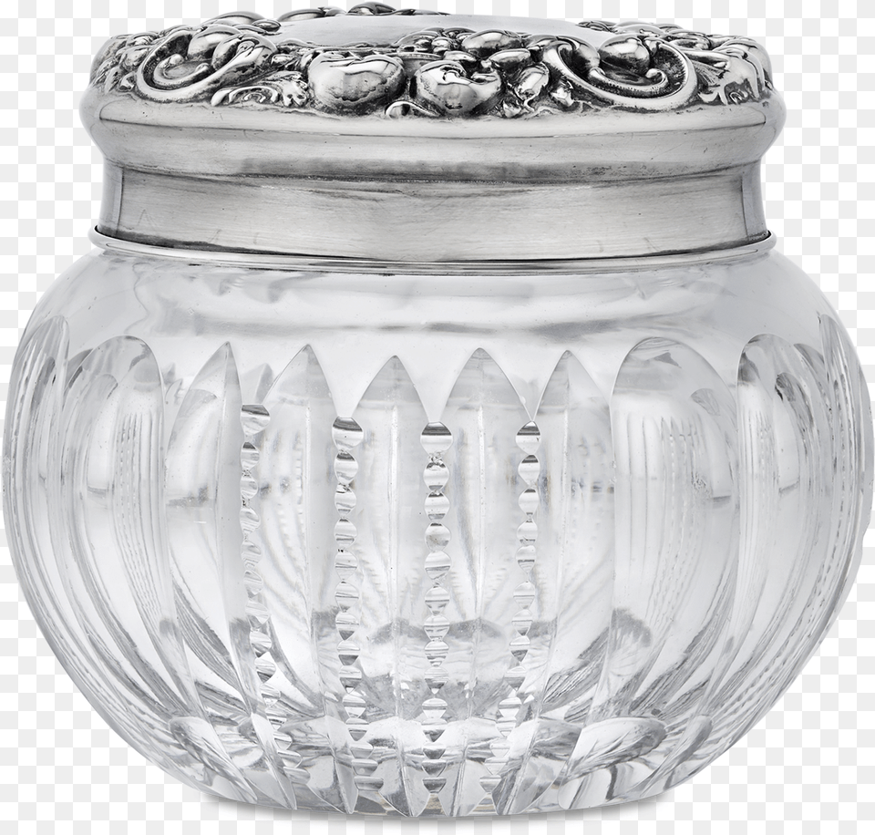 Cut Glass And Silver Powder Jar Vase, Pottery Free Png Download