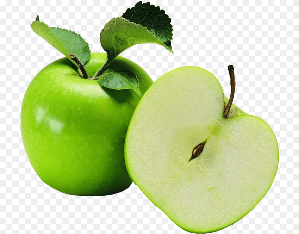 Cut Green Apple Green Apple Transparent Background, Food, Fruit, Plant, Produce Png Image