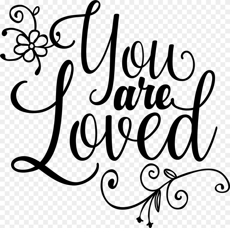 Cut Line You Are Loved Clip Art, Gray Free Png