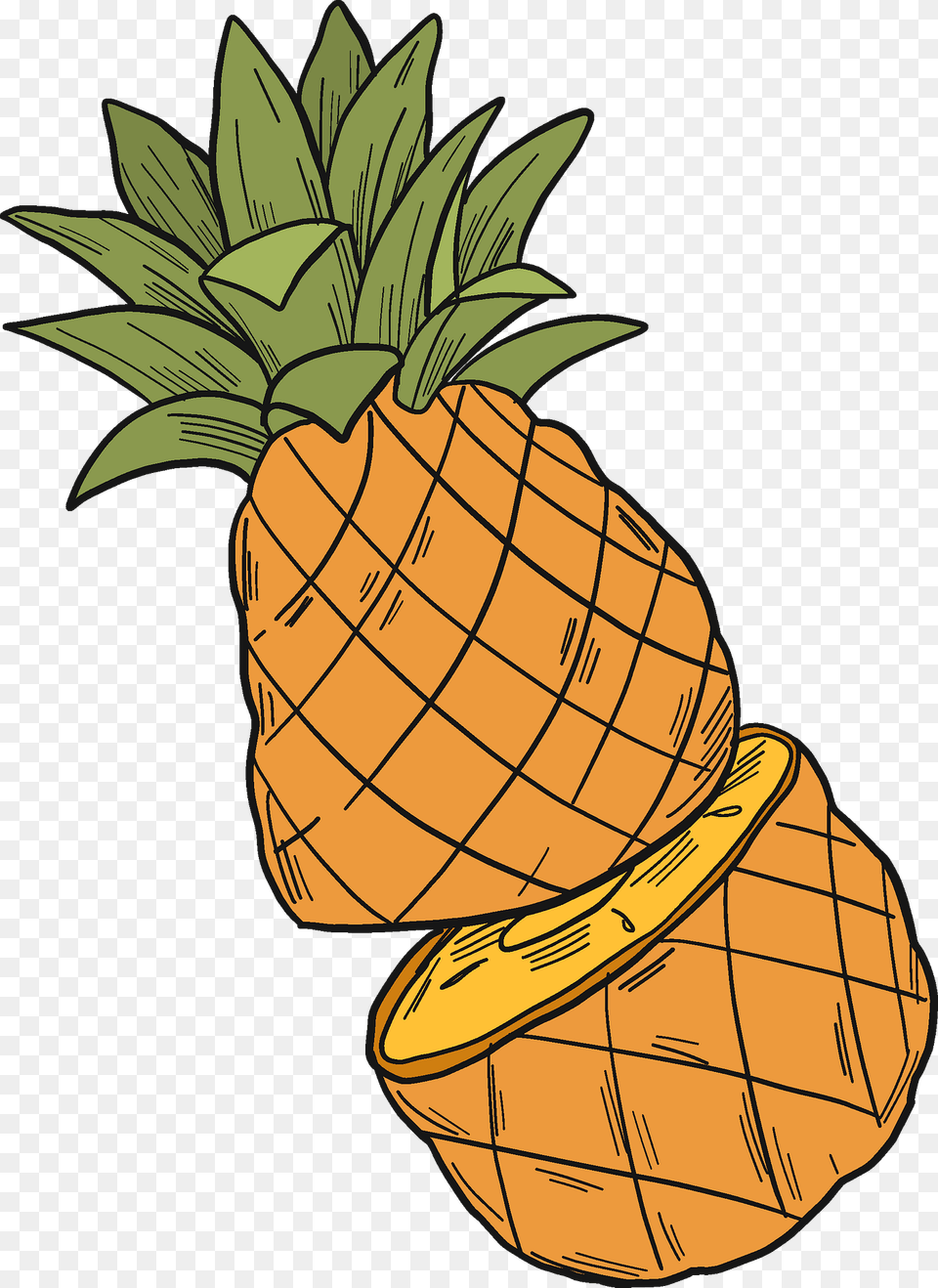 Cut Pineapple Clipart, Food, Fruit, Plant, Produce Free Png