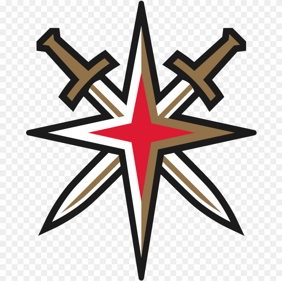 Cut Vegas Golden Knights Secondary Logo, Star Symbol, Symbol Free Transparent Png
