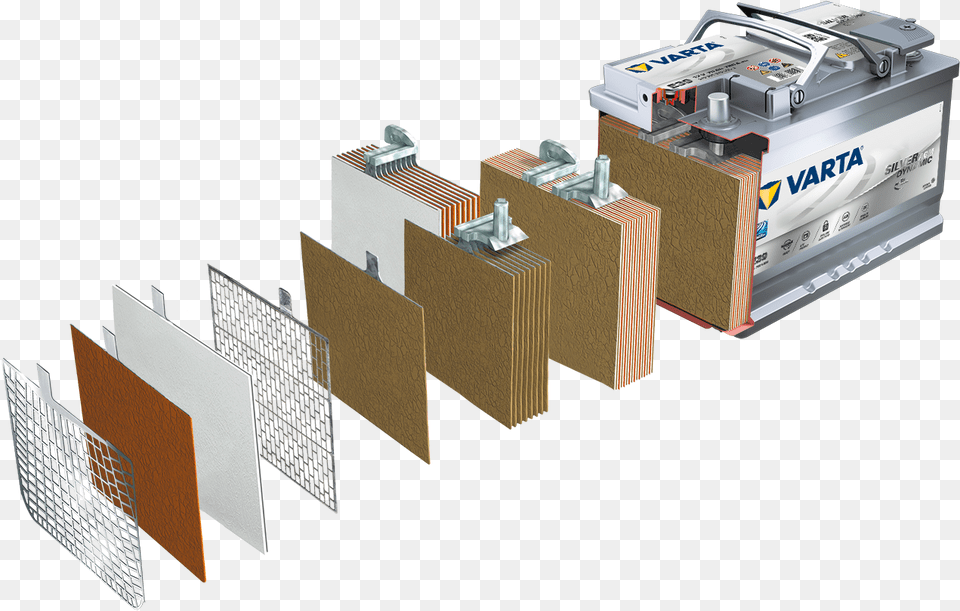 Cutaway Agm Varta Battery, Cardboard, Box Png Image