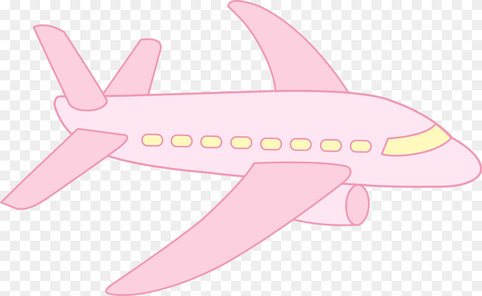 Cute Airplane Pink Airplane Clipart, Aircraft, Airliner, Transportation, Vehicle Free Png Download