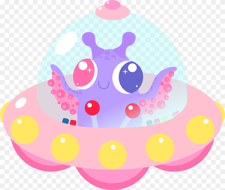 Cute Alien In Spaceship Clipart, Egg, Food, Easter Egg Free Png