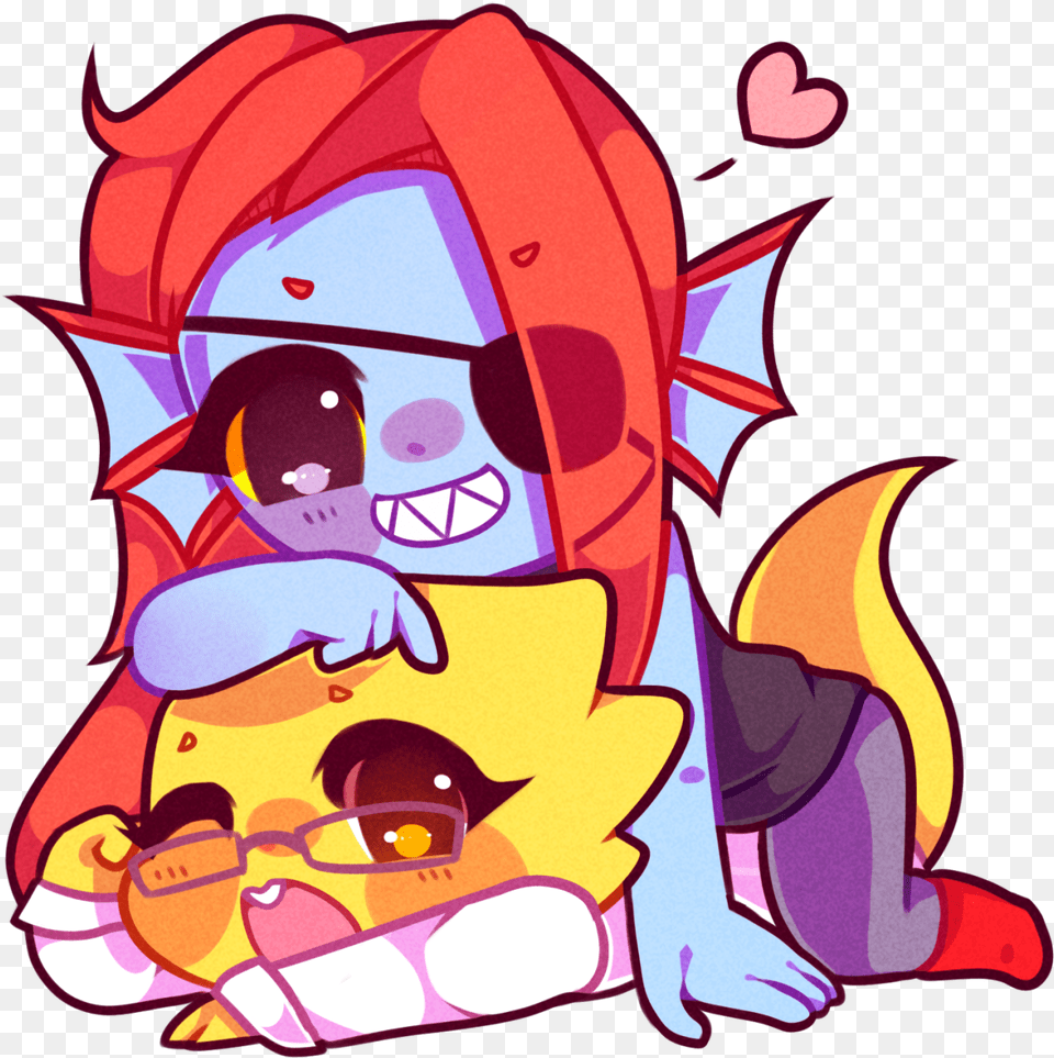 Cute Alphys And Undyne, Art, Baby, Person, Cartoon Free Transparent Png