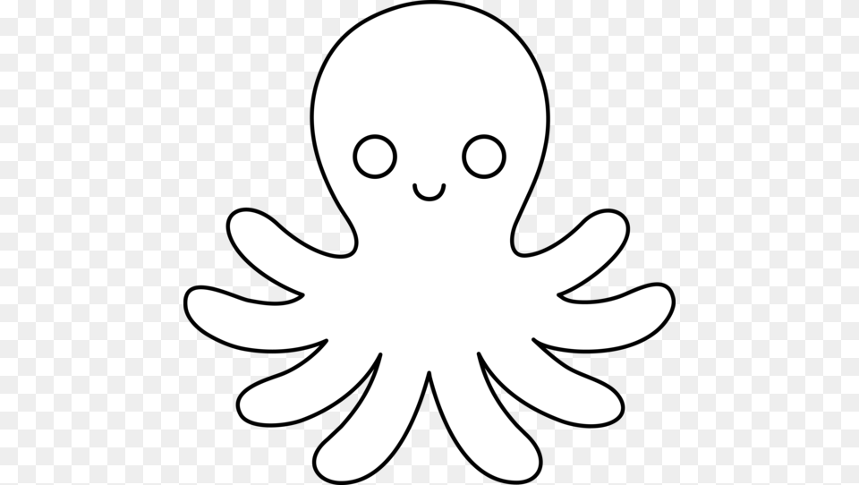 Cute And Simple Octopus For Applique On A Transparent Background, Stencil, Baby, Person Free Png Download