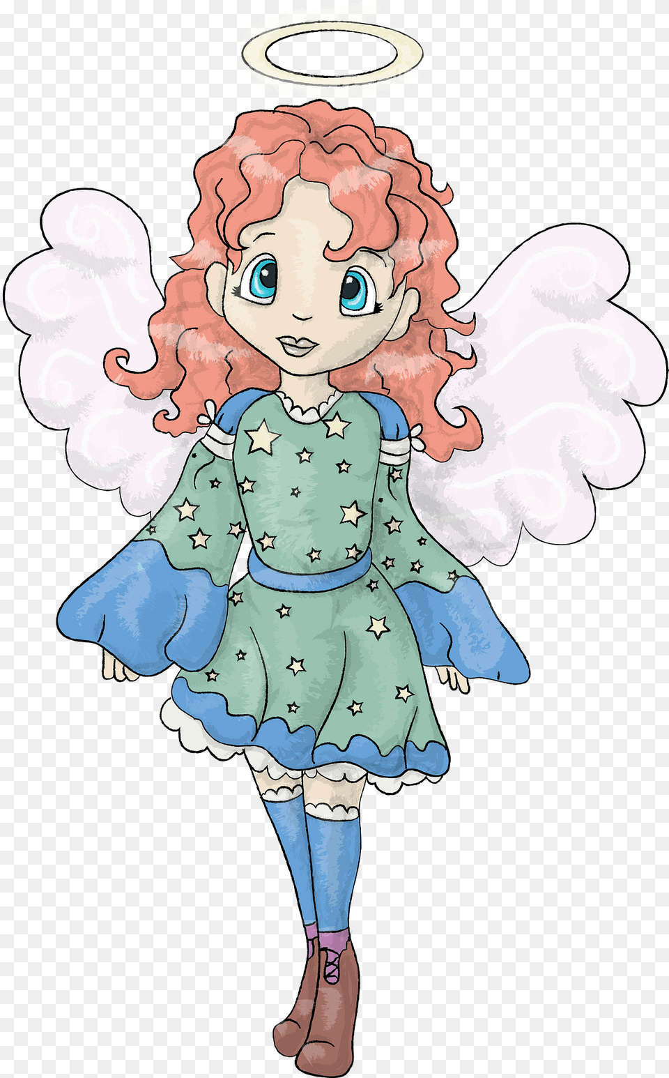 Cute Angel Girl Clipart, Book, Publication, Comics, Baby Free Transparent Png