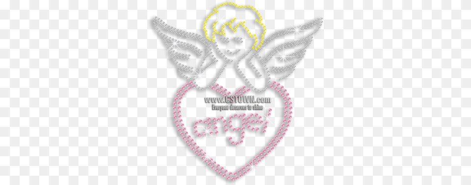 Cute Angel Heart Hotfix Rhinestud Iron On Transfer Hotfix, Accessories, Chandelier, Lamp, Jewelry Free Png Download