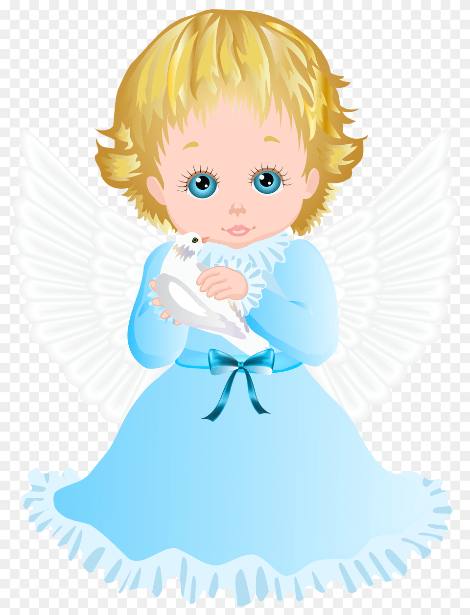 Cute Angel With White Dove Transparent Clip Art Image, Baby, Person, Face, Head Free Png Download