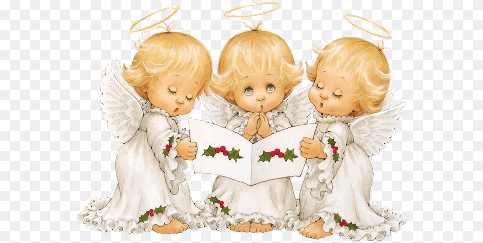 Cute Angels Carolers Christmas Christmas Angels, Baby, Person, Doll, Toy Png