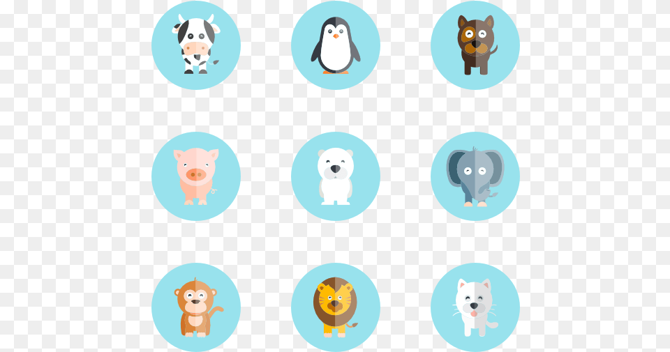 Cute Animal Compilation Vector Cute Animal Icons, Bird, Penguin, Pet, Canine Free Transparent Png