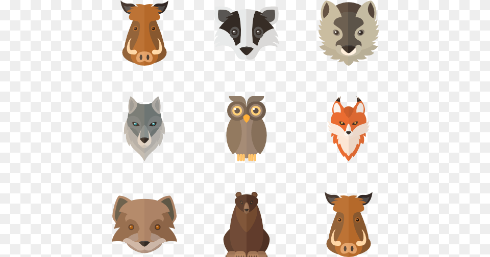 Cute Animal Set Icon, Bear, Mammal, Wildlife, Bird Png
