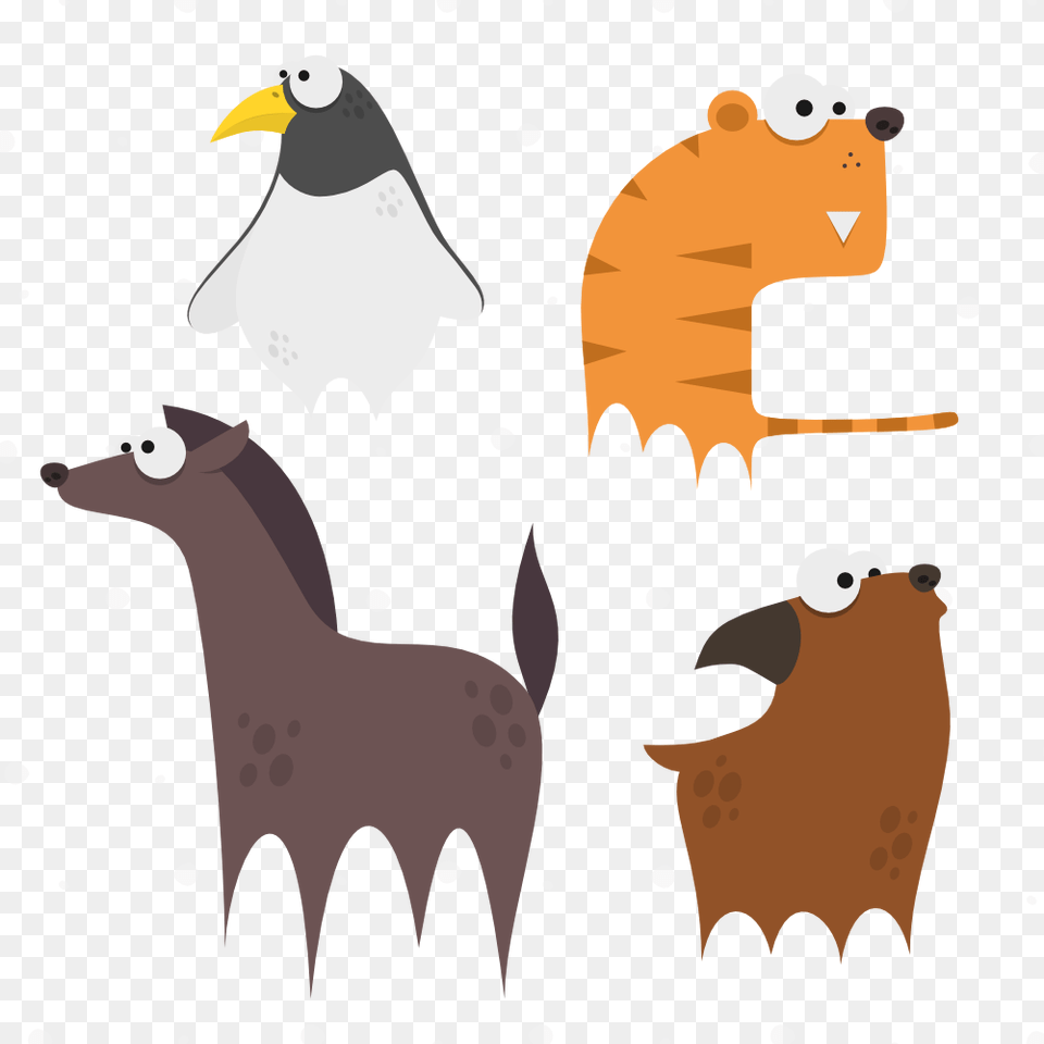 Cute Animals Vector Set Vector Graphics, Animal, Bird, Penguin, Bear Png Image