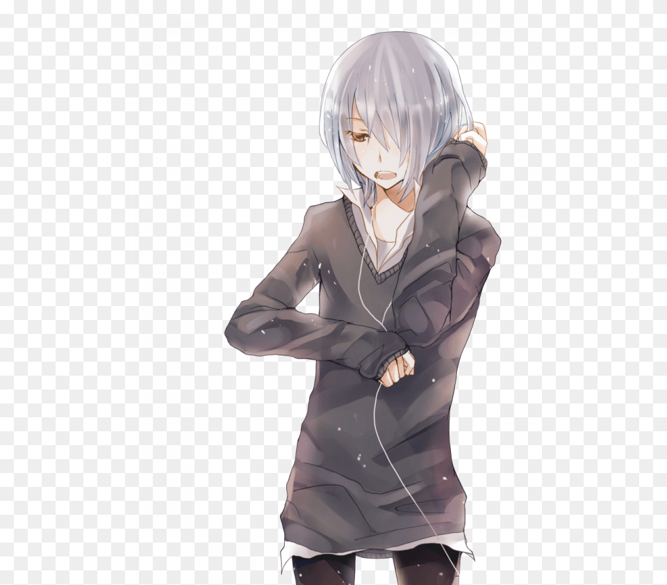 Cute Anime Boy Gray Haired Anime Boy, Adult, Publication, Person, Female Png Image