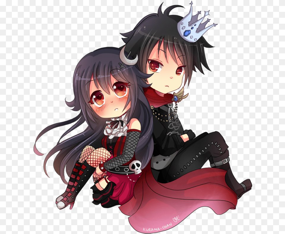 Cute Anime Chibi Couple, Book, Comics, Publication, Person Free Png Download