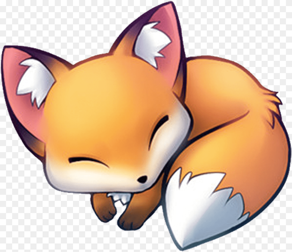 Cute Anime Fox Gif Clipart Cute Sleeping Fox Drawing, Animal, Fish, Sea Life Free Transparent Png