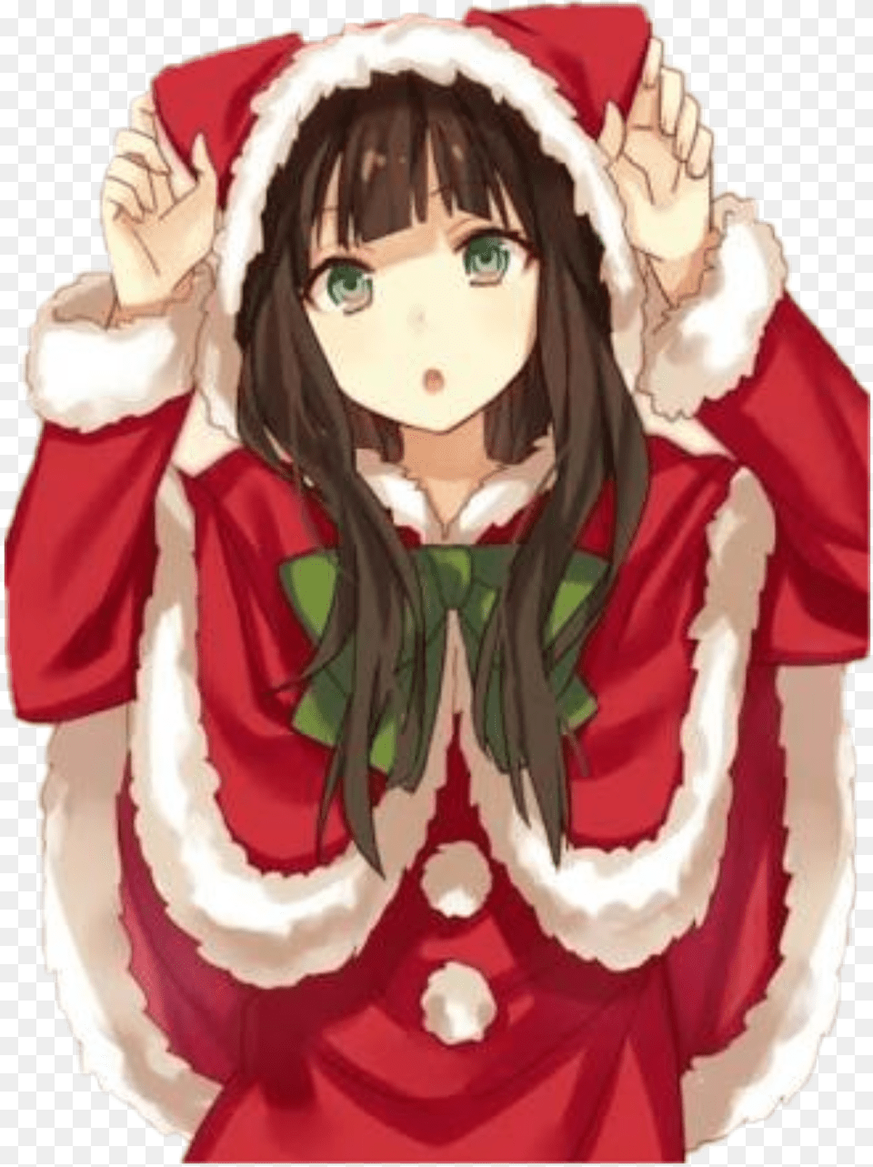 Cute Anime Girl Christmas, Baby, Book, Comics, Person Free Png