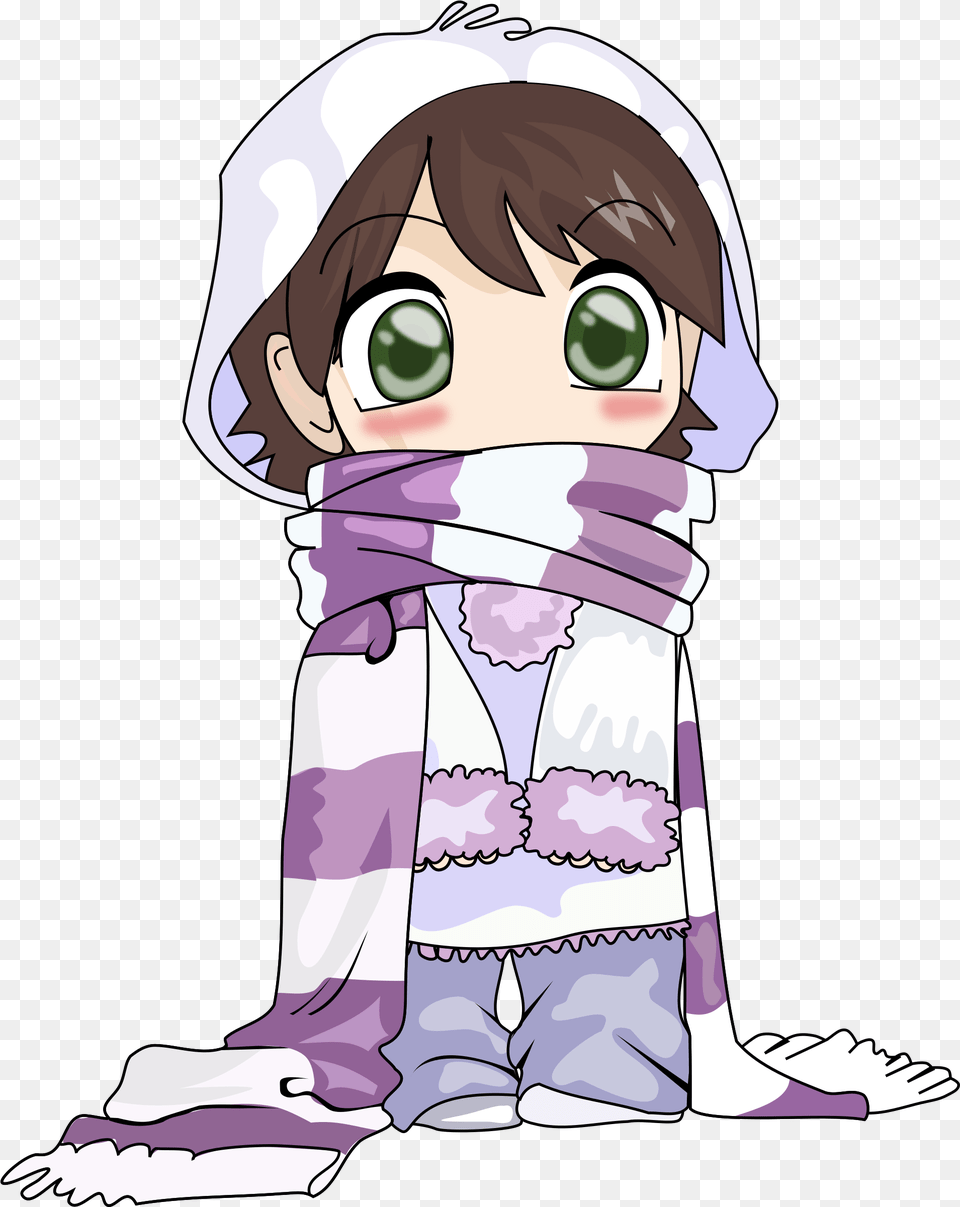 Cute Anime Girl Cold Hd Girl Clipart Anime, Book, Comics, Publication, Baby Free Png Download