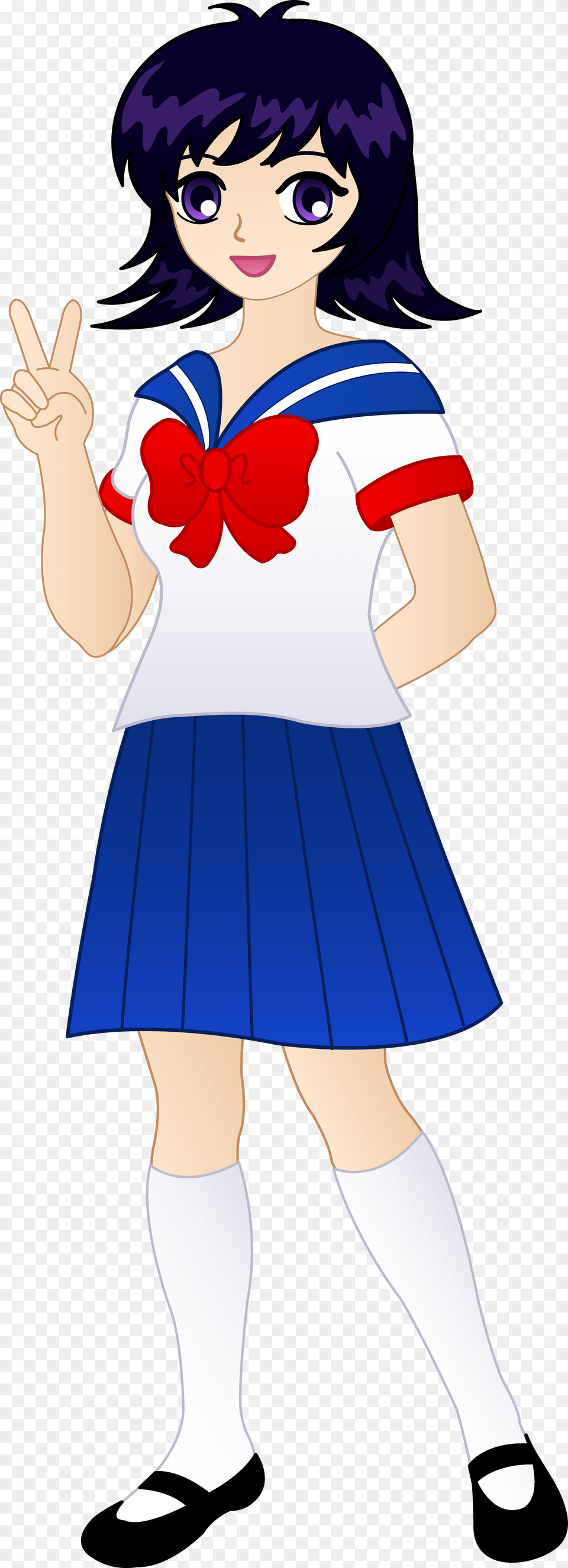 Cute Anime School Girl, Book, Clothing, Comics, Costume Free Transparent Png
