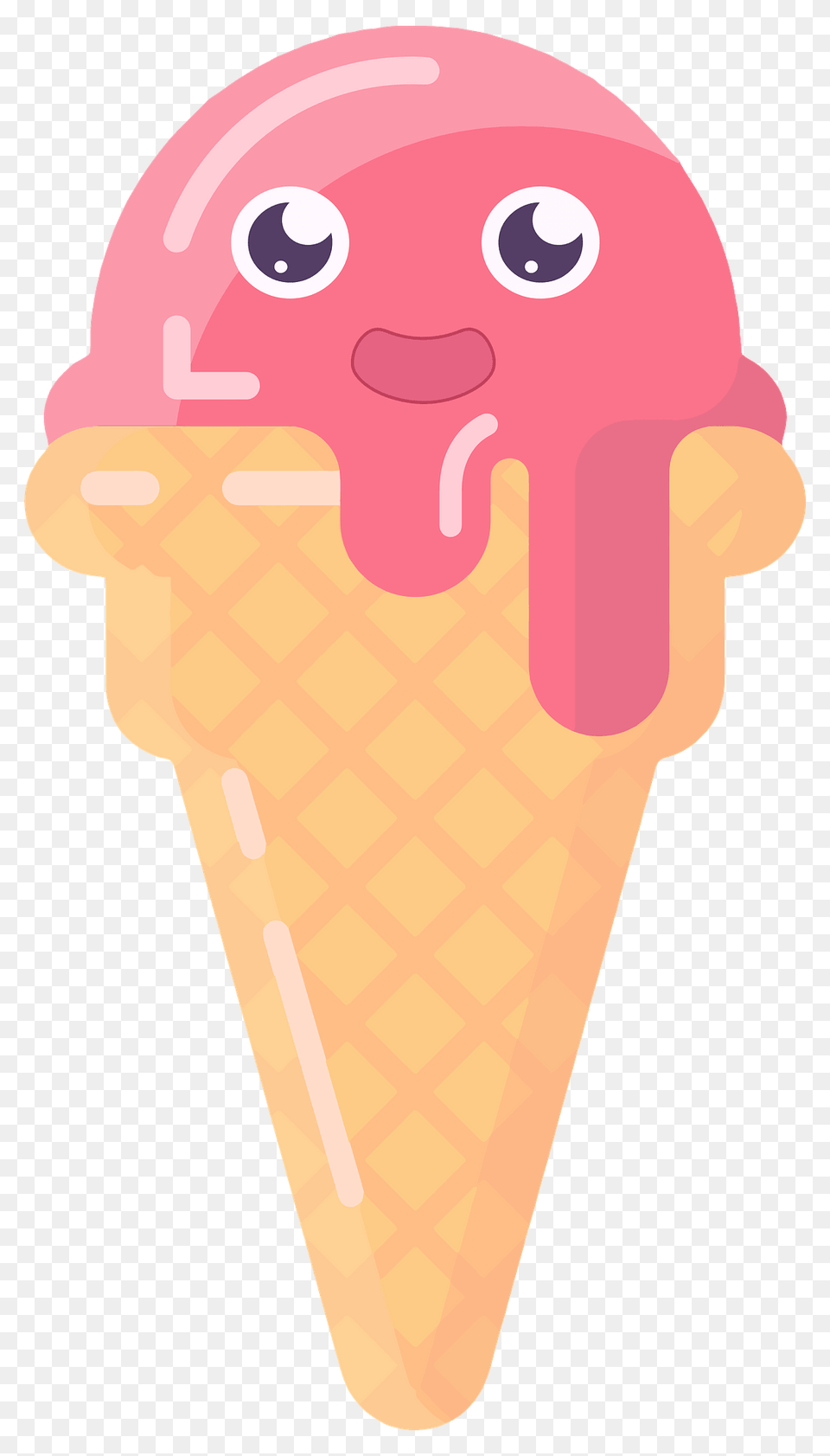 Cute Anthropomorphic Ice Cream Cone Clipart, Dessert, Food, Ice Cream, Baby Free Transparent Png