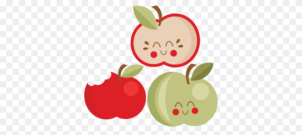 Cute Apple Set Svg Scrapbook Cut File Cute Clipart Apple Cute Clipart, Food, Fruit, Plant, Produce Free Png Download