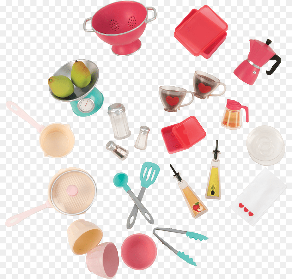 Cute As Pie Kitchen Playset All Components Our Generation Doll Kitchen Accessories, Cup, Cutlery, Spoon Free Png