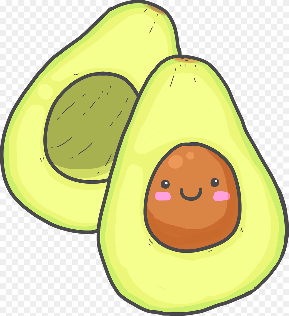 Cute Avocado Clipart, Food, Fruit, Plant, Produce Free Png Download