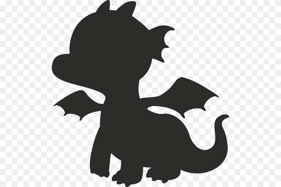 Cute Baby Dragon Silhouette, Person Free Transparent Png