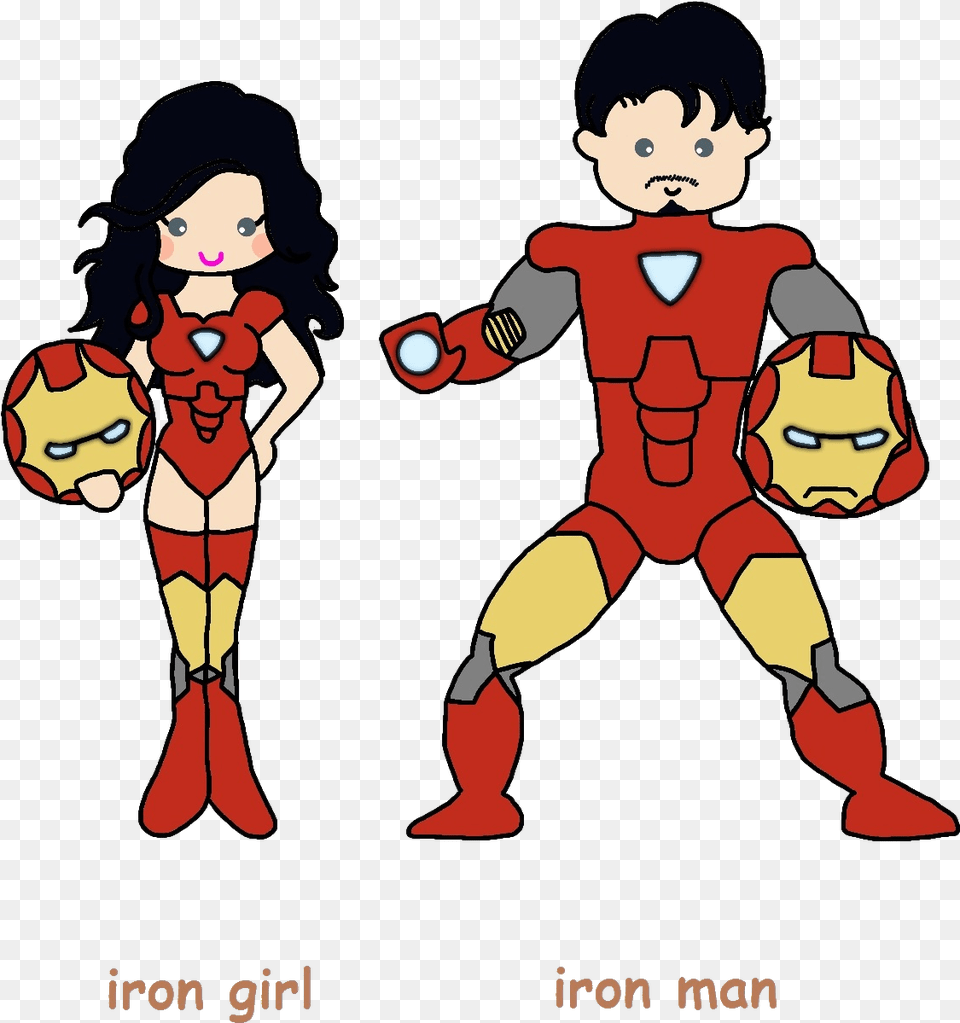 Cute Baby Iron Man Transparent Cartoons Iron Girl Clipart, Book, Comics, Publication, Person Free Png Download