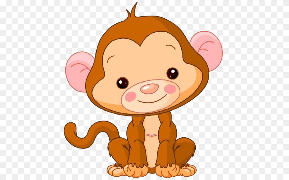 Cute Baby Monkey Clipart, Cartoon, Animal, Dinosaur, Face Free Png Download