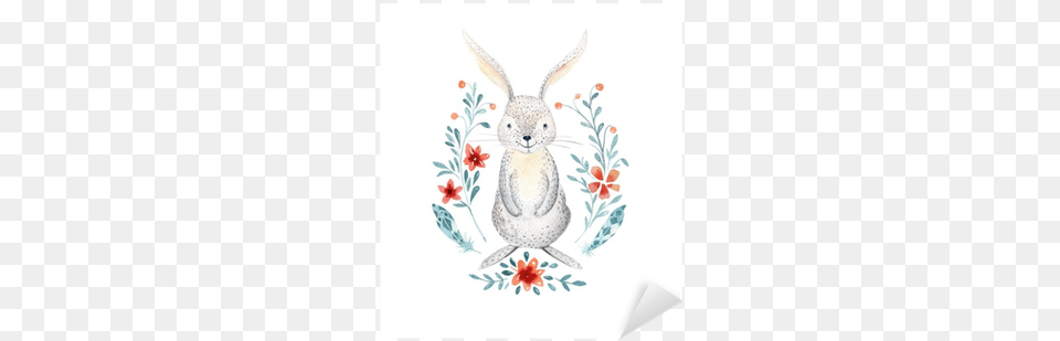 Cute Baby Rabbit Animalisolated Illustration For Children Woodland Animals Watercolor, Pattern, Animal, Mammal, Art Free Transparent Png