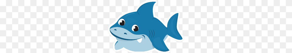 Cute Baby Shark Cartoon Sticker, Animal, Sea Life, Fish Png Image