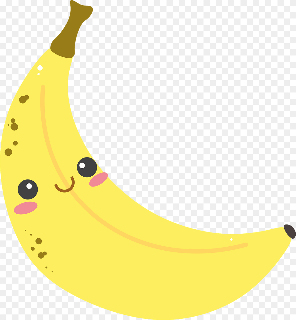 Cute Banana Clipart, Food, Fruit, Plant, Produce Png