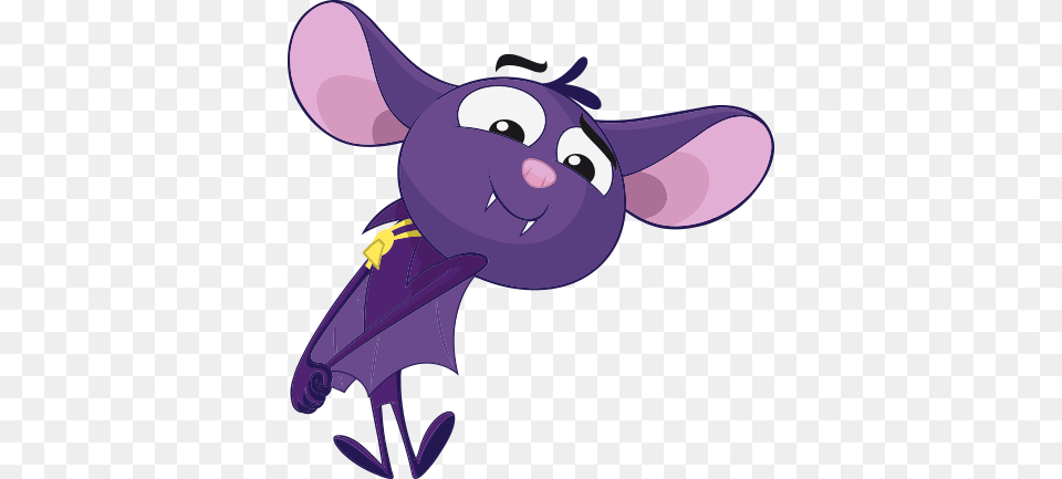 Cute Bat Pat, Purple, Cartoon Free Png Download