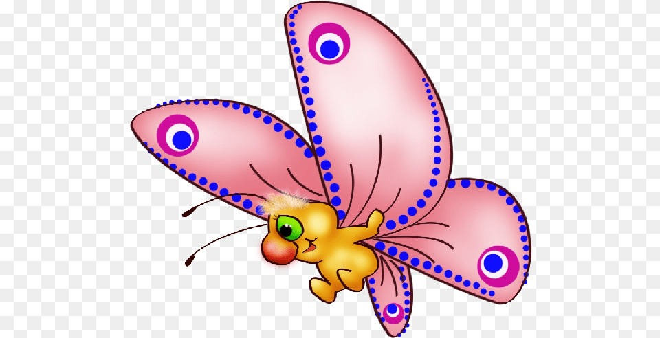 Cute Beautiful Cartoon Butterfly, Animal, Bee, Insect, Invertebrate Png Image