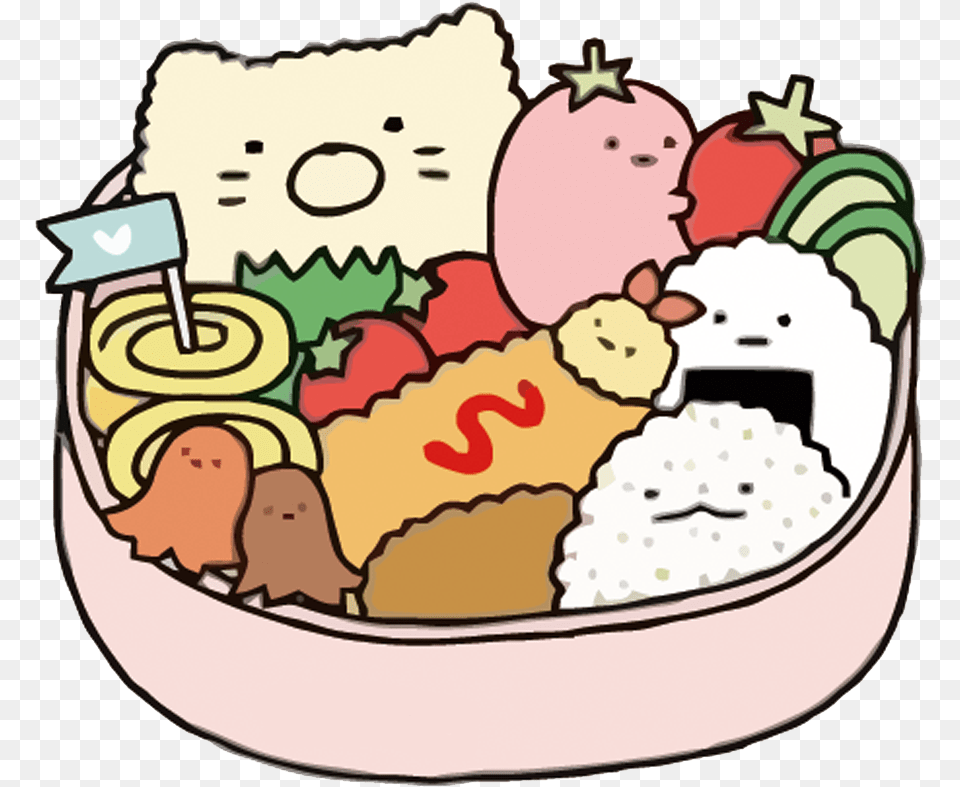 Cute Bento Box Cartoon, Food, Meal, Lunch, Dish Free Png Download