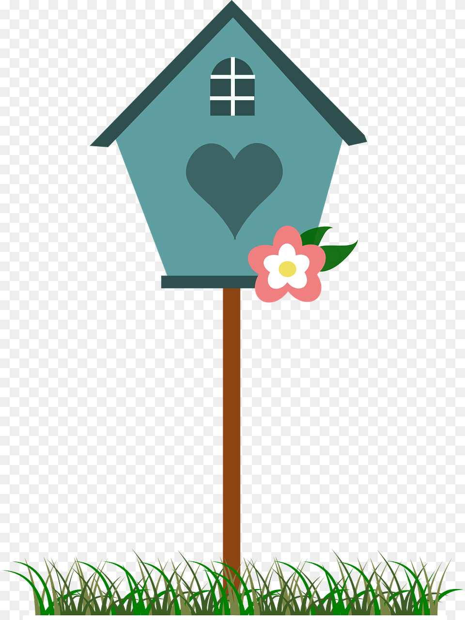 Cute Bird House Clipart, Flower, Plant, Grass Free Transparent Png