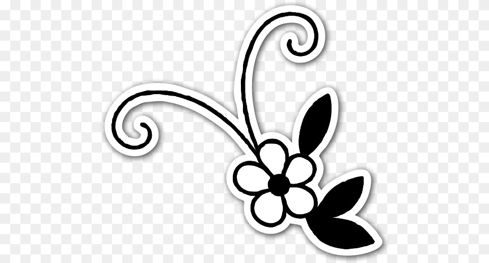 Cute Black And White Flower Stickerapp Imagens Em Preto E Branco De Flores, Art, Floral Design, Graphics, Pattern Png Image