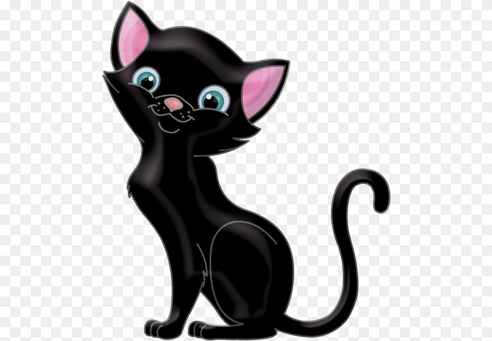 Cute Black Cat, Animal, Mammal, Pet, Smoke Pipe Png Image