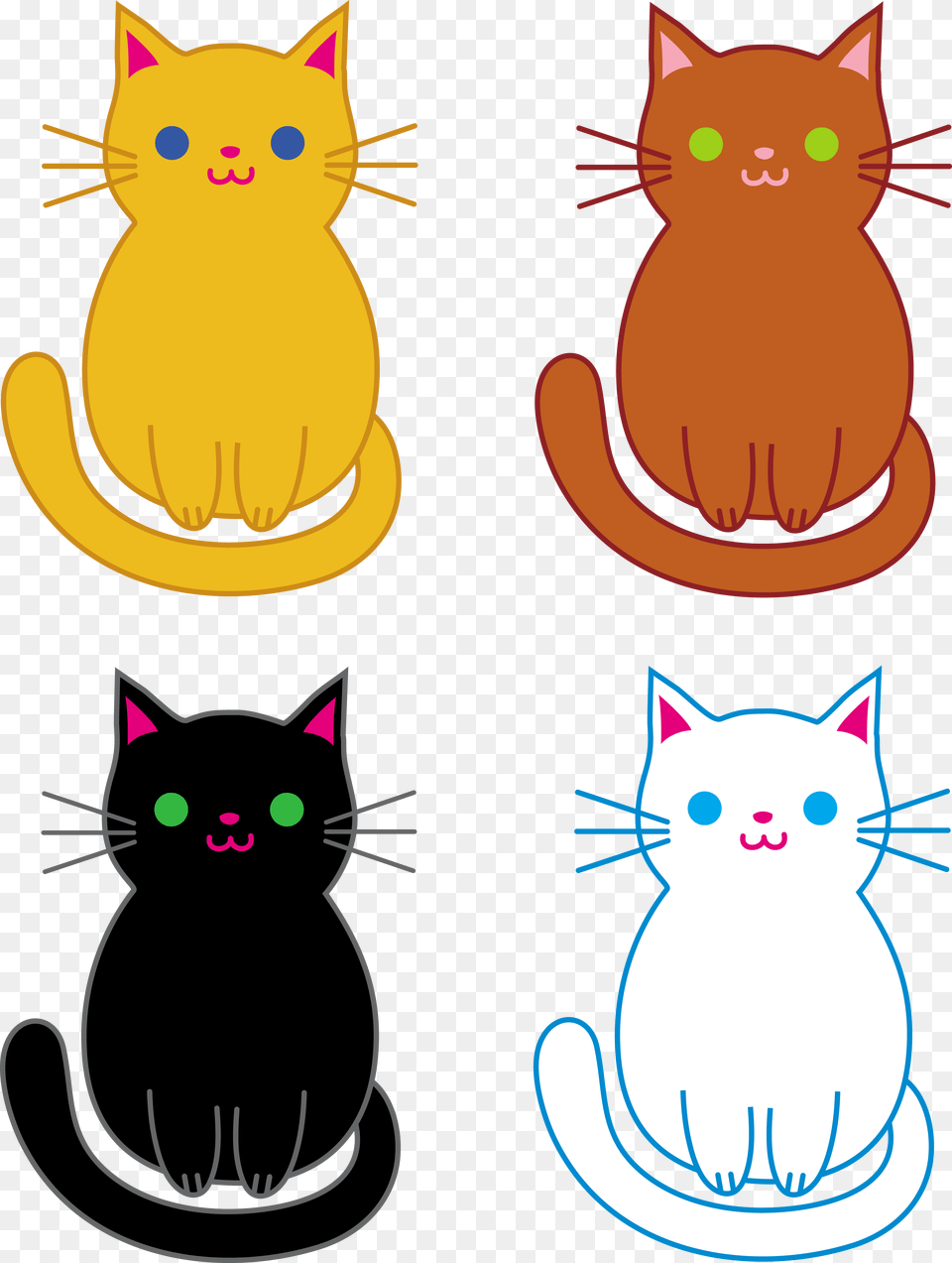 Cute Black Cat Cartoon, Animal, Mammal, Pet, Egyptian Cat Free Transparent Png