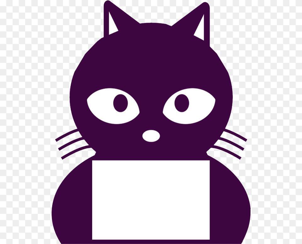 Cute Black Cat Clipart Black Cat Clipart, Purple, Animal, Mammal, Pet Free Transparent Png