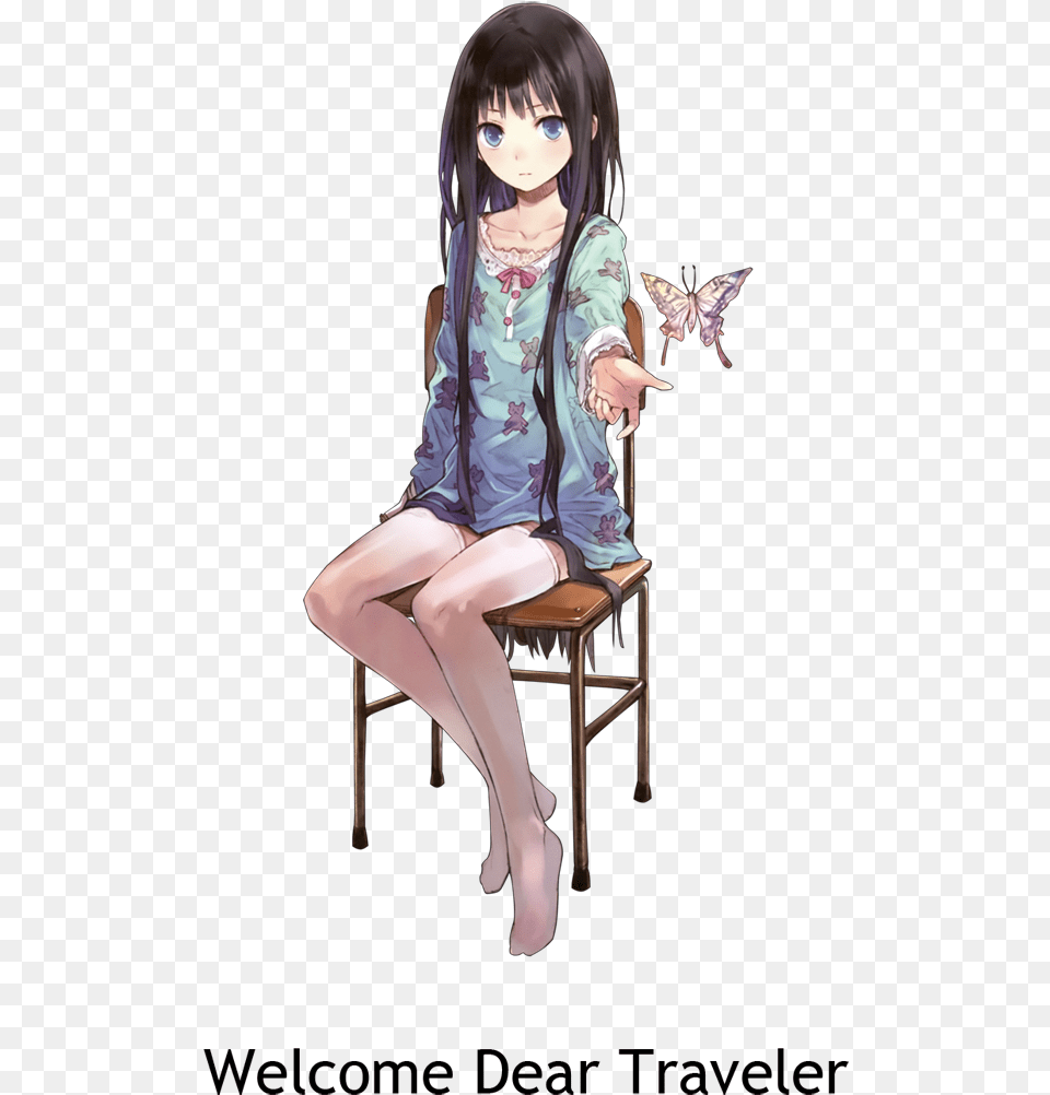 Cute Black Hair Anime Girl, Footwear, Shoe, Book, Clothing Png