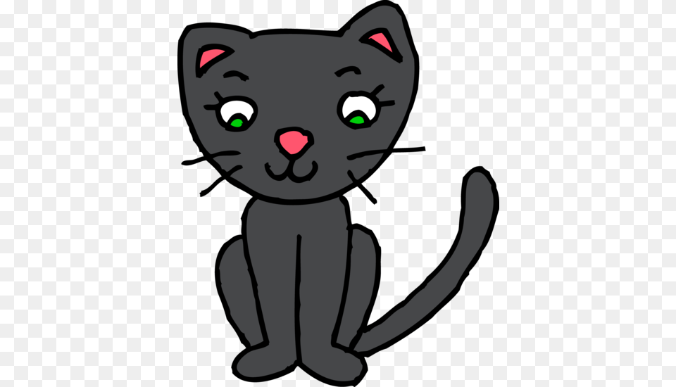 Cute Black Kitty Cat Clipart, Animal, Mammal, Pet, Bear Png Image
