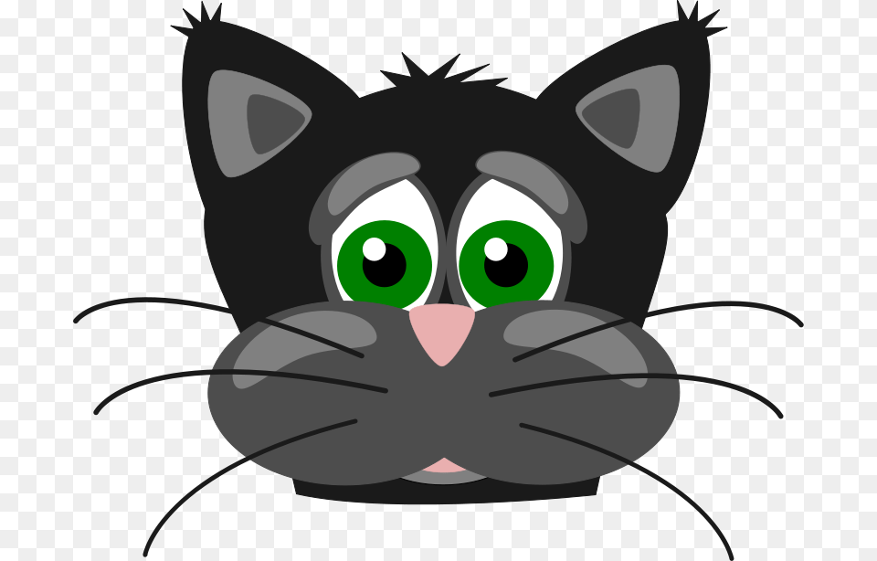 Cute Black Kitty Cat Clipart, Snout, Animal, Fish, Sea Life Png